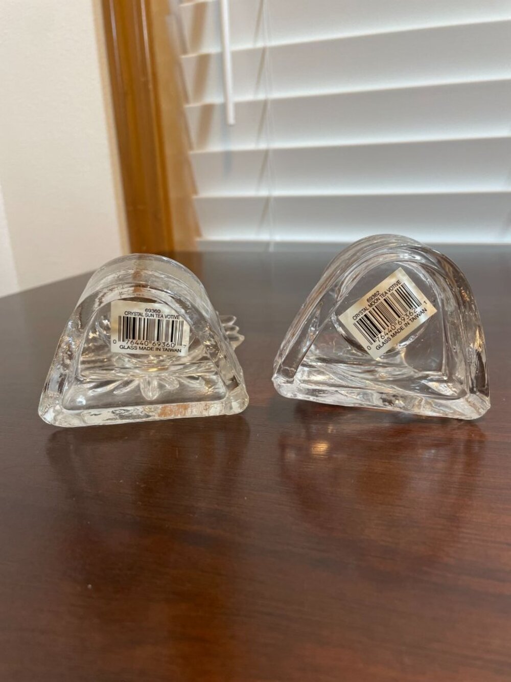 Vintage 90s Partylite Crystal Sun Moon Candle Votive Holders Set 69360, 69362 - Picture 6 of 9